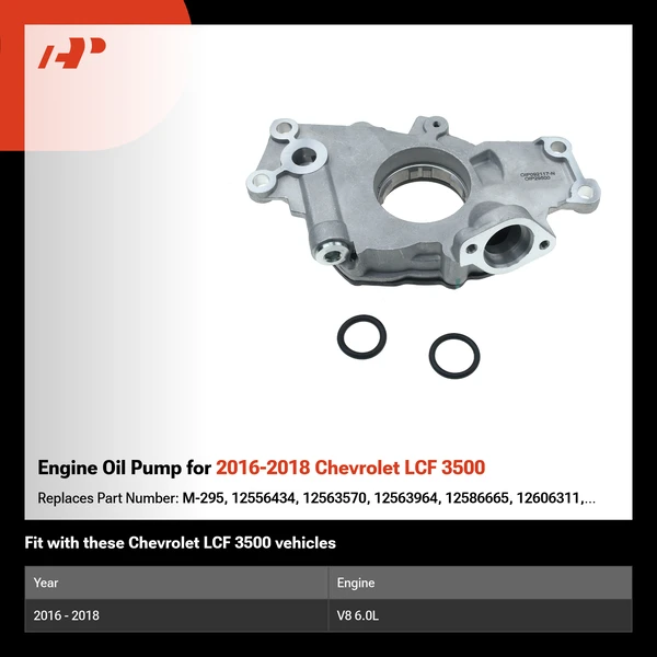 Engine Oil Pump for 2016-2018 Chevrolet LCF 3500