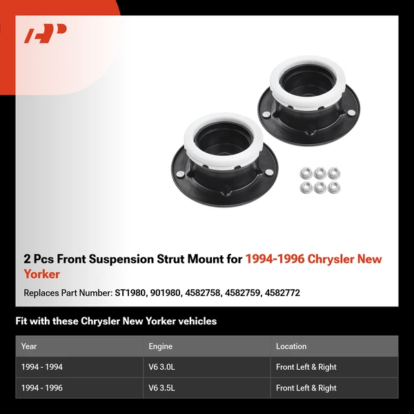 2 Pcs Front Suspension Strut Mount for 1994-1996 Chrysler New Yorker