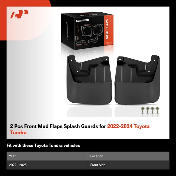 2 Pcs Front Mud Flaps Splash Guards for 2022-2024 Toyota Tundra