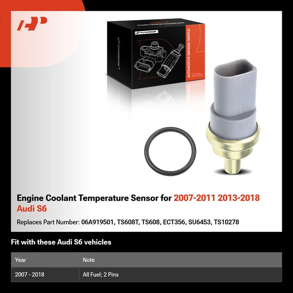 Engine Coolant Temperature Sensor for 2007-2011 2013-2018 Audi S6