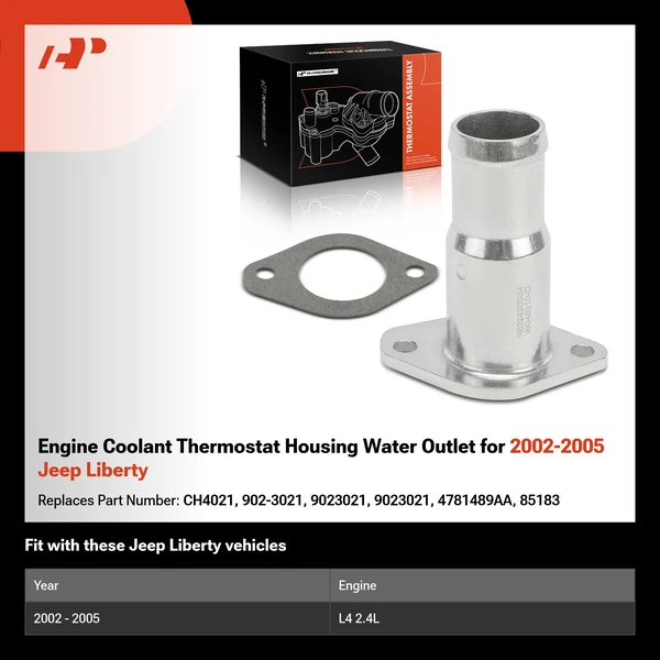 Engine Coolant Thermostat Housing Water Outlet for 2002-2005 Jeep Liberty