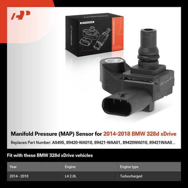 Manifold Pressure (MAP) Sensor for 2014-2018 BMW 328d xDrive