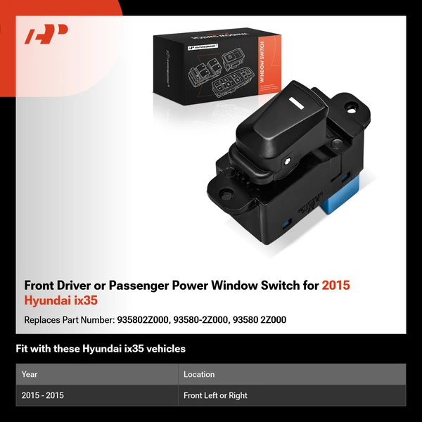 Front Driver or Passenger Power Window Switch for 2015 Hyundai ix35