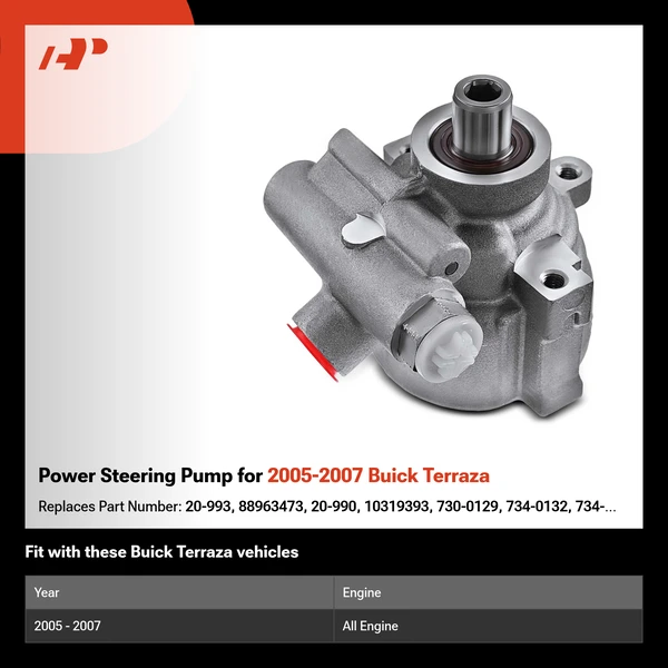 Power Steering Pump for 2005-2007 Buick Terraza