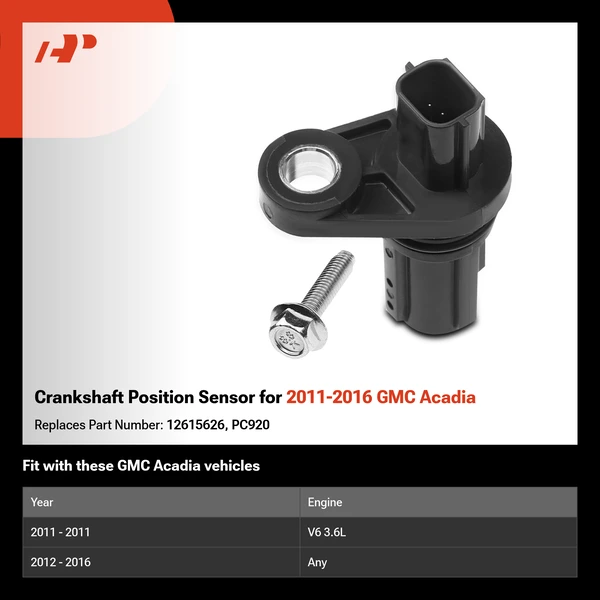 Crankshaft Position Sensor for 2011-2016 GMC Acadia