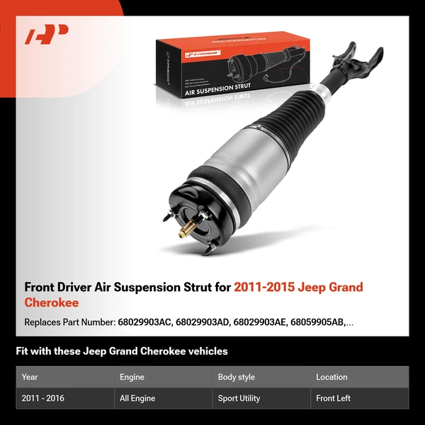 Front Driver Air Suspension Strut for 2011-2015 Jeep Grand Cherokee