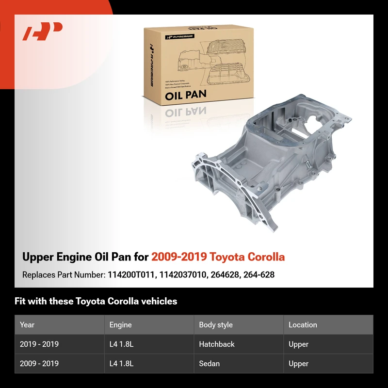 Upper Engine Oil Pan for 2009-2019 Toyota Corolla