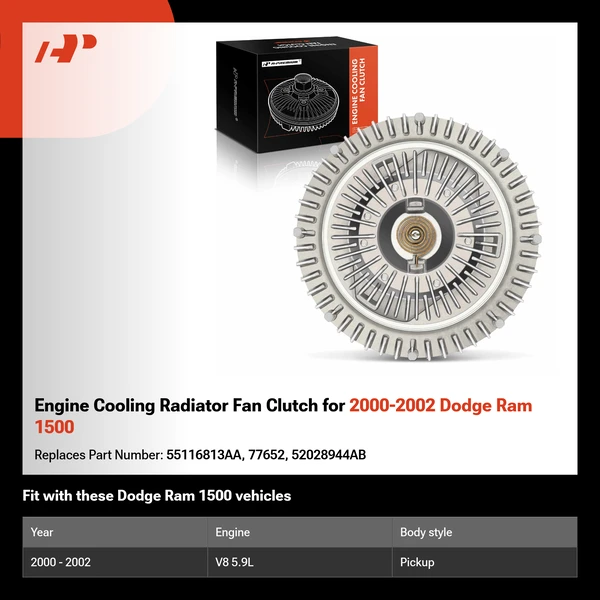Engine Cooling Radiator Fan Clutch for 2000-2002 Dodge Ram 1500