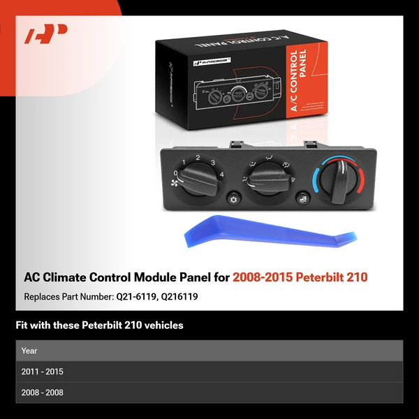 AC Climate Control Module Panel for 2008-2015 Peterbilt 210