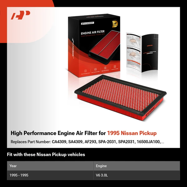 High Performance Engine Air Filter for 1995 Nissan Pickup