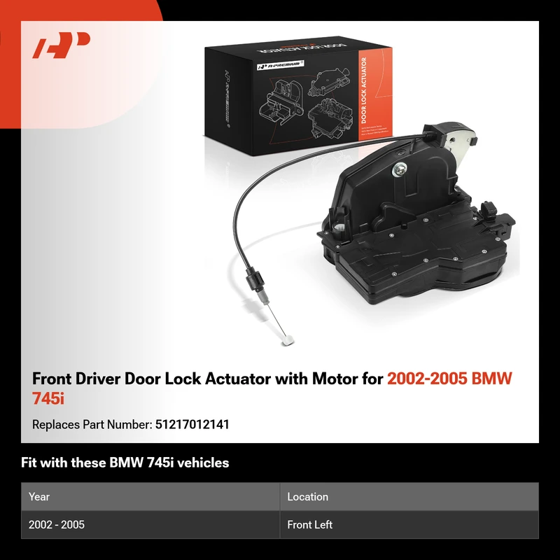 Front Driver Door Lock Actuator with Motor for 2002-2005 BMW 745i