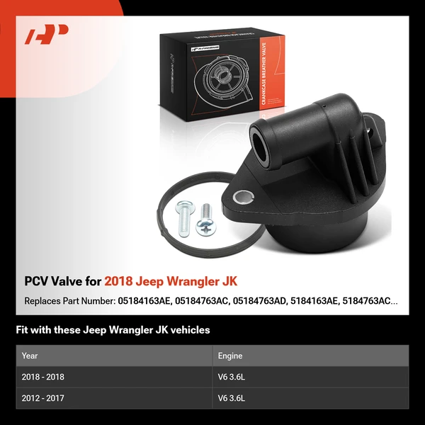 PCV Valve for 2018 Jeep Wrangler JK