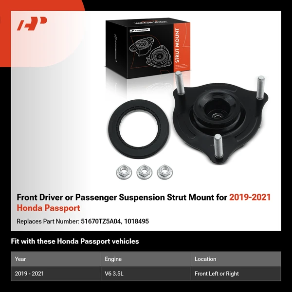 Front Driver or Passenger Suspension Strut Mount for 2019-2021 Honda Passport