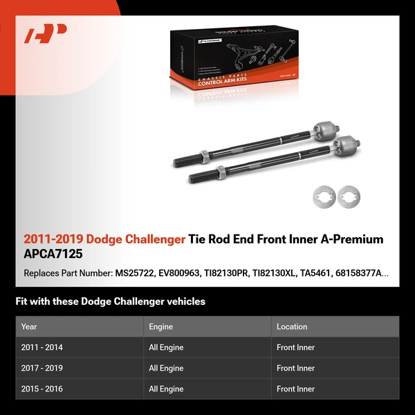 2011-2019 Dodge Challenger Tie Rod End Front Inner A-Premium APCA7125