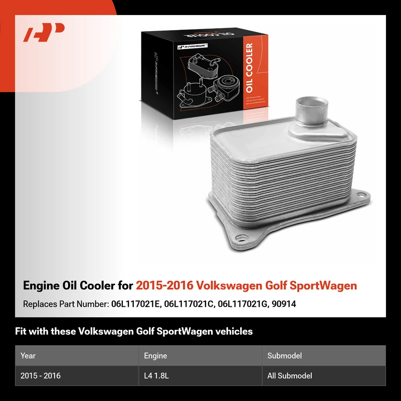Engine Oil Cooler for 2015-2016 Volkswagen Golf SportWagen