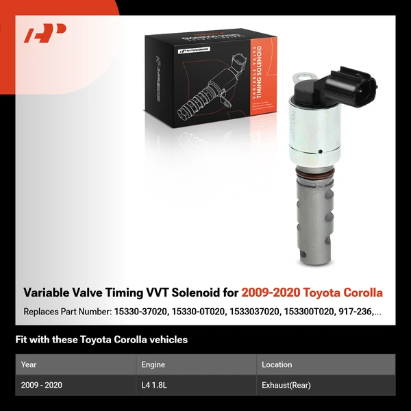 Variable Valve Timing VVT Solenoid for 2009-2020 Toyota Corolla