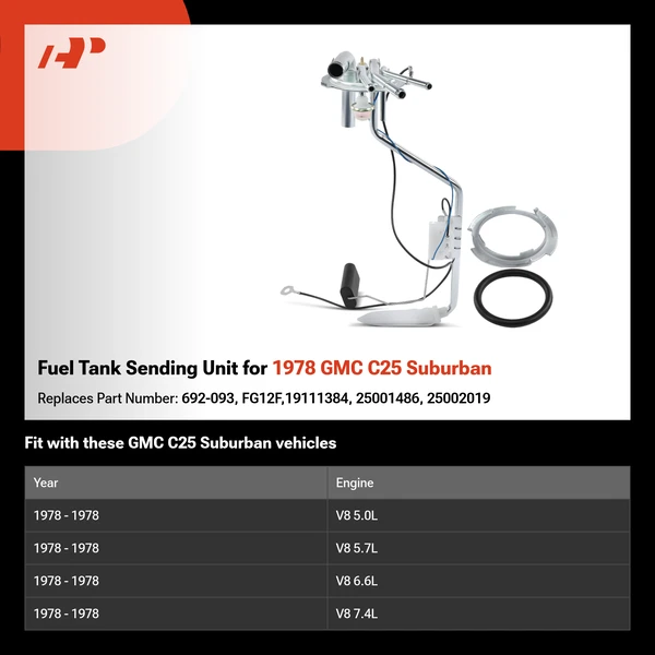 Fuel Tank Sending Unit for 1978 GMC C25 Suburban