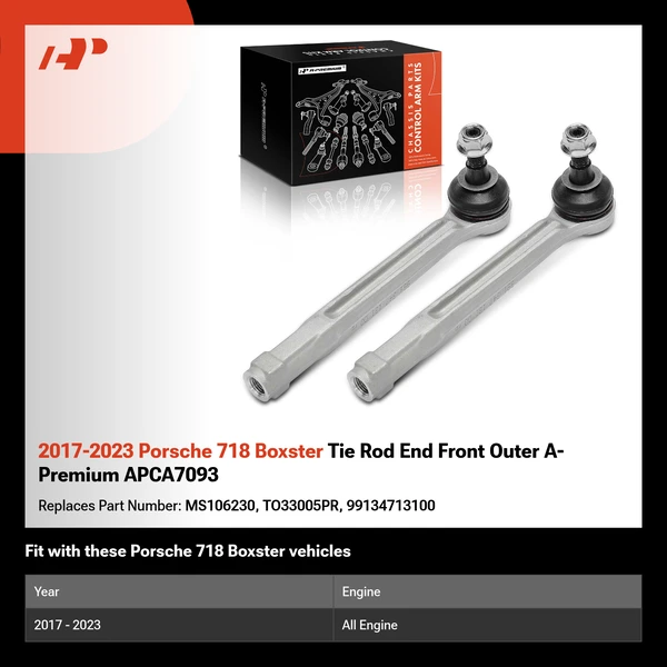2017-2023 Porsche 718 Boxster Tie Rod End Front Outer A-Premium APCA7093