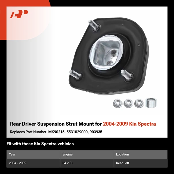 Rear Driver Suspension Strut Mount for 2004-2009 Kia Spectra