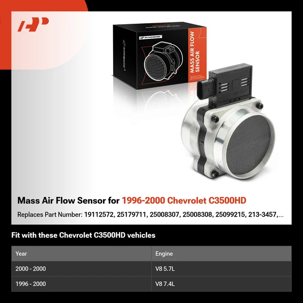 Mass Air Flow Sensor for 1996-2000 Chevrolet C3500HD