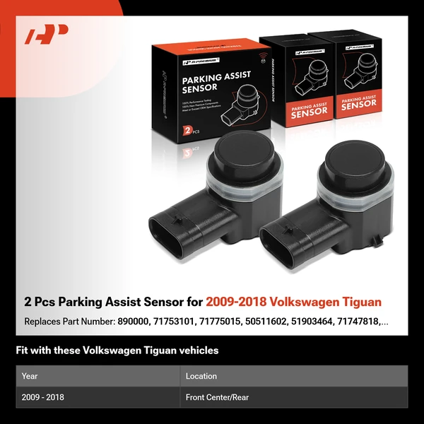 2 Pcs Parking Assist Sensor for 2009-2018 Volkswagen Tiguan