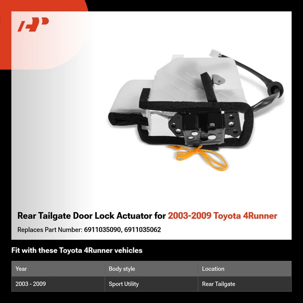 Rear Tailgate Door Lock Actuator for 2003-2009 Toyota 4Runner