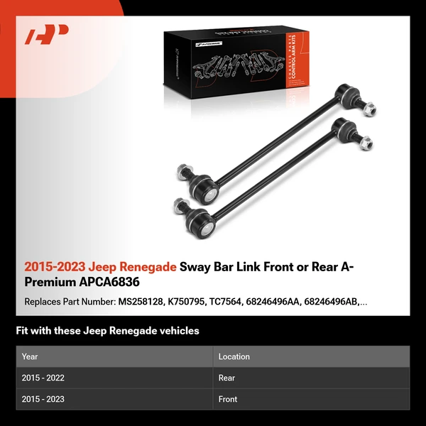 2015-2023 Jeep Renegade Sway Bar Link Front or Rear A-Premium APCA6836