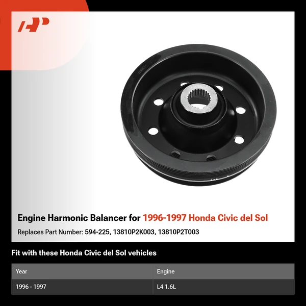 Engine Harmonic Balancer for 1996-1997 Honda Civic del Sol