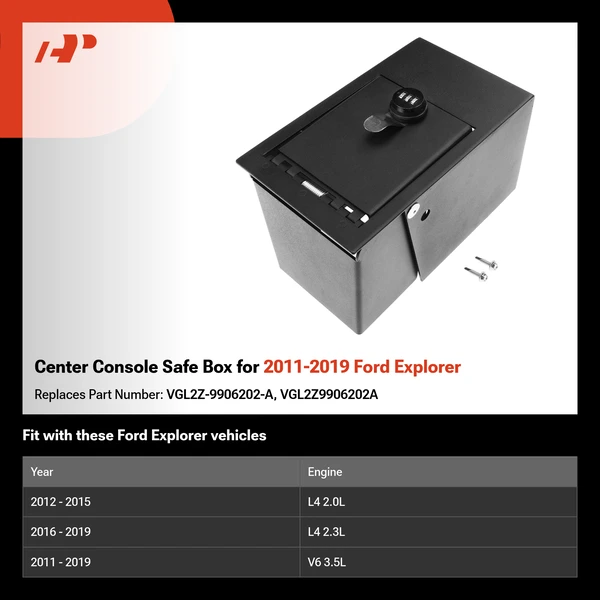 Center Console Safe Box for 2011-2019 Ford Explorer