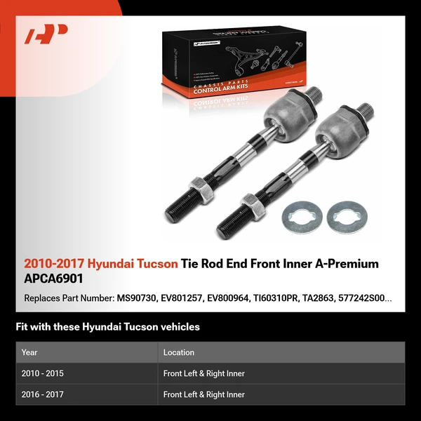 2010-2017 Hyundai Tucson Tie Rod End Front Inner A-Premium APCA6901