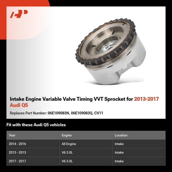 Intake Engine Variable Valve Timing VVT Sprocket for 2013-2017 Audi Q5