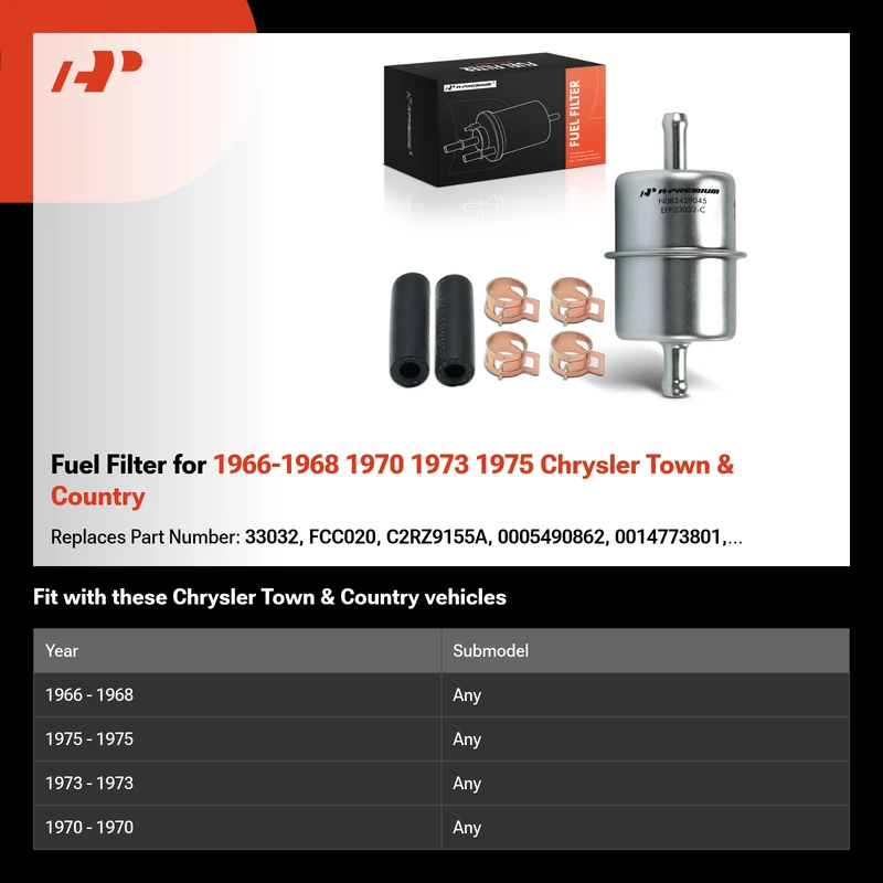 Fuel Filter for 1966-1968 1970 1973 1975 Chrysler Town & Country