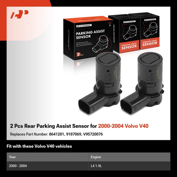 2 Pcs Rear Parking Assist Sensor for 2000-2004 Volvo V40