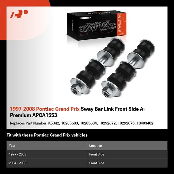 1997-2008 Pontiac Grand Prix Sway Bar Link Front Side A-Premium APCA1553