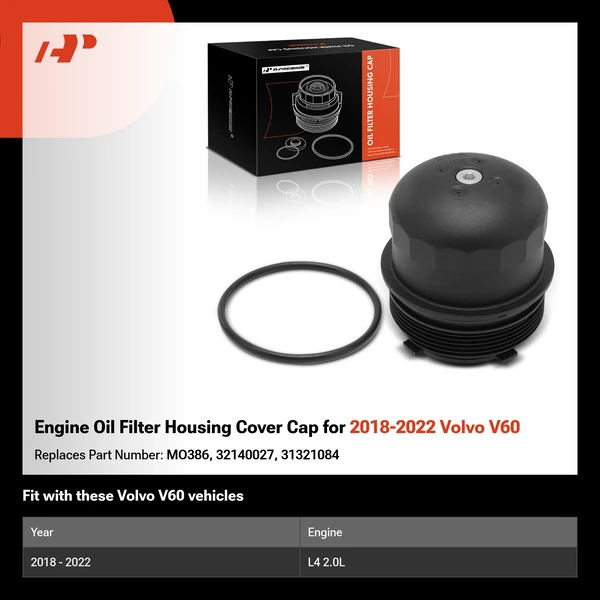 Engine Oil Filter Housing Cover Cap for 2018-2022 Volvo V60