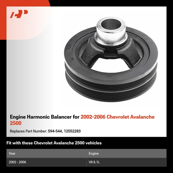 Engine Harmonic Balancer for 2002-2006 Chevrolet Avalanche 2500