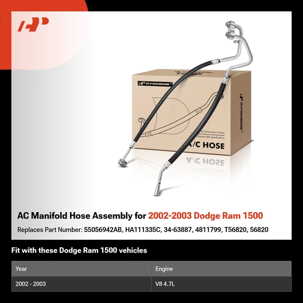 AC Manifold Hose Assembly for 2002-2003 Dodge Ram 1500