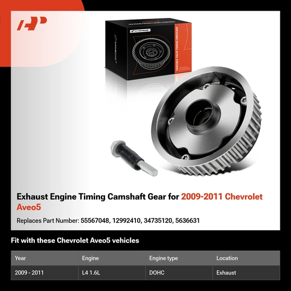 Exhaust Engine Timing Camshaft Gear for 2009-2011 Chevrolet Aveo5