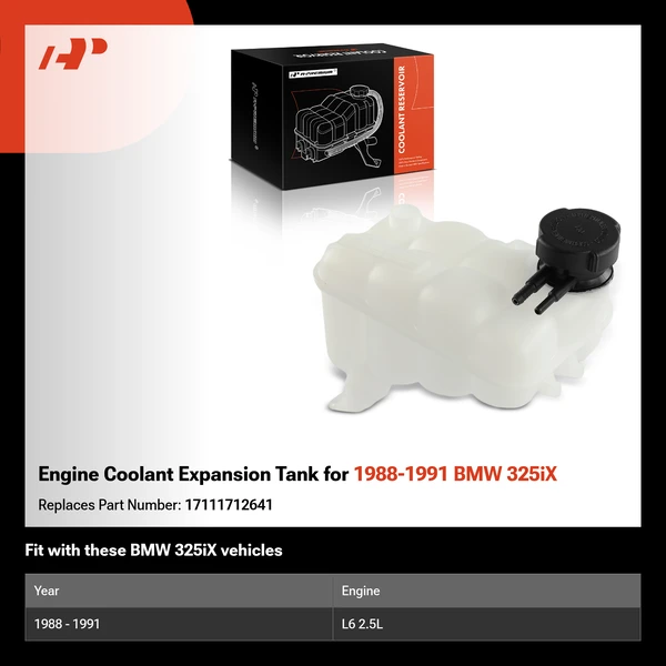 Engine Coolant Expansion Tank for 1988-1991 BMW 325iX