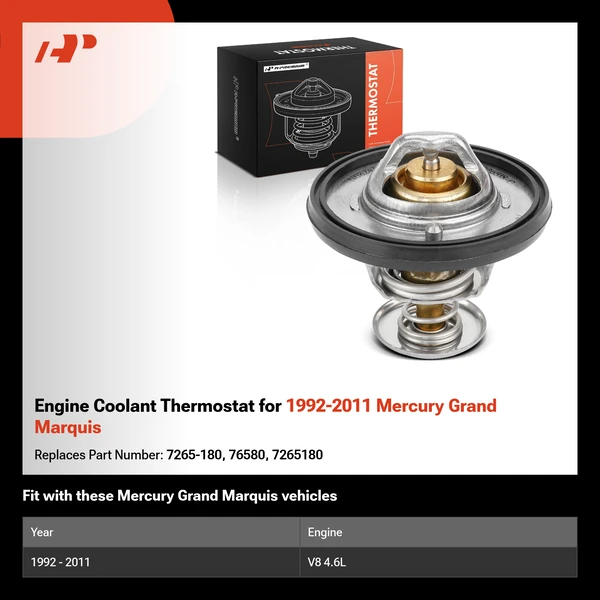 Engine Coolant Thermostat for 1992-2011 Mercury Grand Marquis
