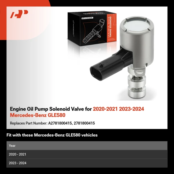 Engine Oil Pump Solenoid Valve for 2020-2021 2023-2024 Mercedes-Benz GLE580