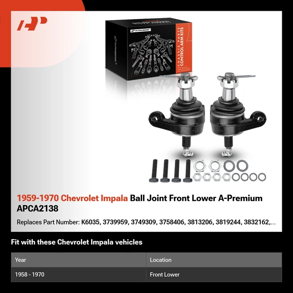 1959-1970 Chevrolet Impala Ball Joint Front Lower A-Premium APCA2138
