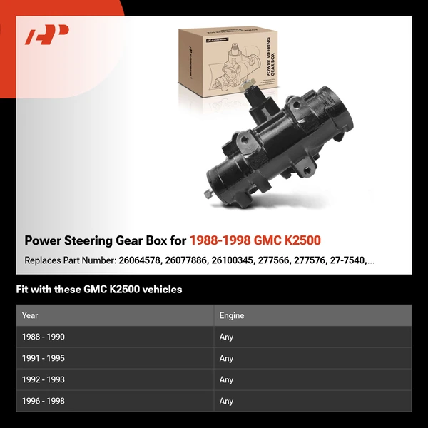 Power Steering Gear Box for 1988-1998 GMC K2500