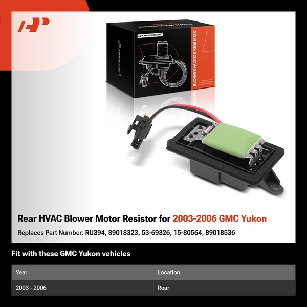 Rear HVAC Blower Motor Resistor for 2003-2006 GMC Yukon