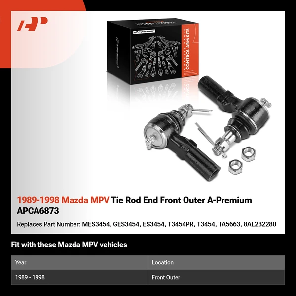 1989-1998 Mazda MPV Tie Rod End Front Outer A-Premium APCA6873