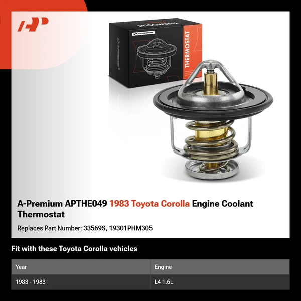 A-Premium APTHE049 1983 Toyota Corolla Engine Coolant Thermostat