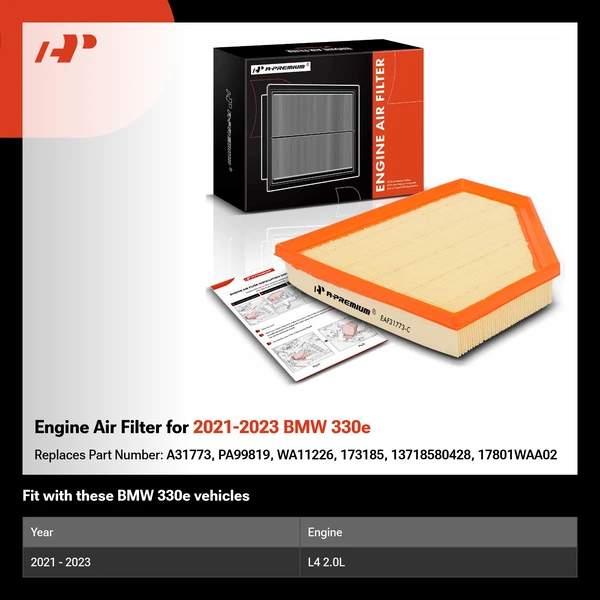 Engine Air Filter for 2021-2023 BMW 330e