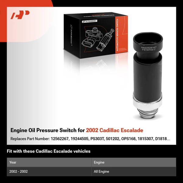 Engine Oil Pressure Switch for 2002 Cadillac Escalade