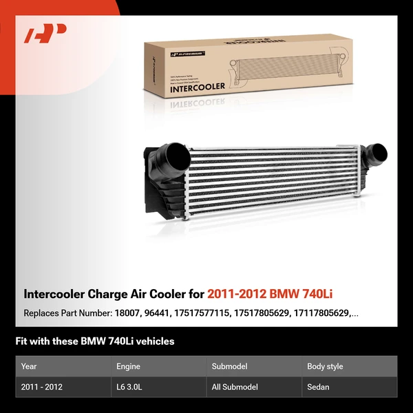Intercooler Charge Air Cooler for 2011-2012 BMW 740Li