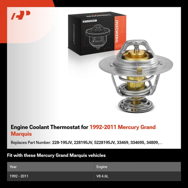 Engine Coolant Thermostat for 1992-2011 Mercury Grand Marquis